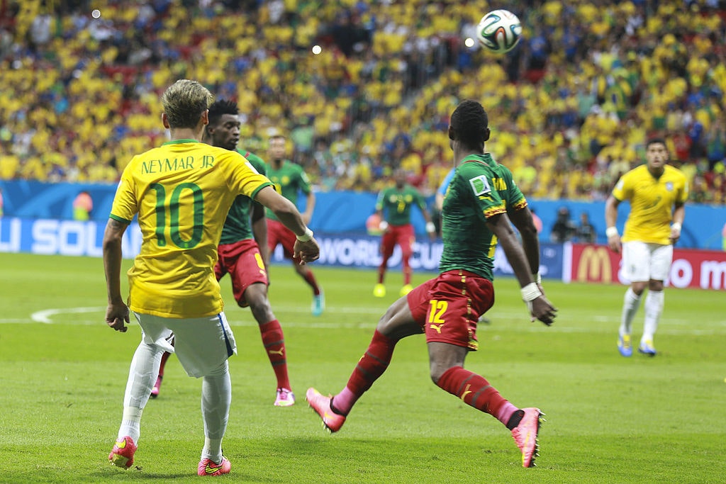 A Cameroon vs Brazil football match