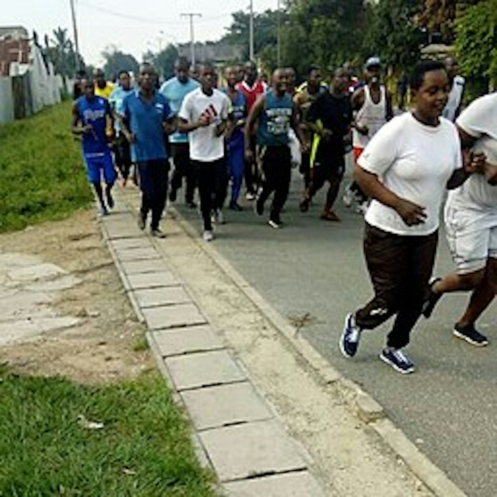 People jogging in Bujumbura in 2019