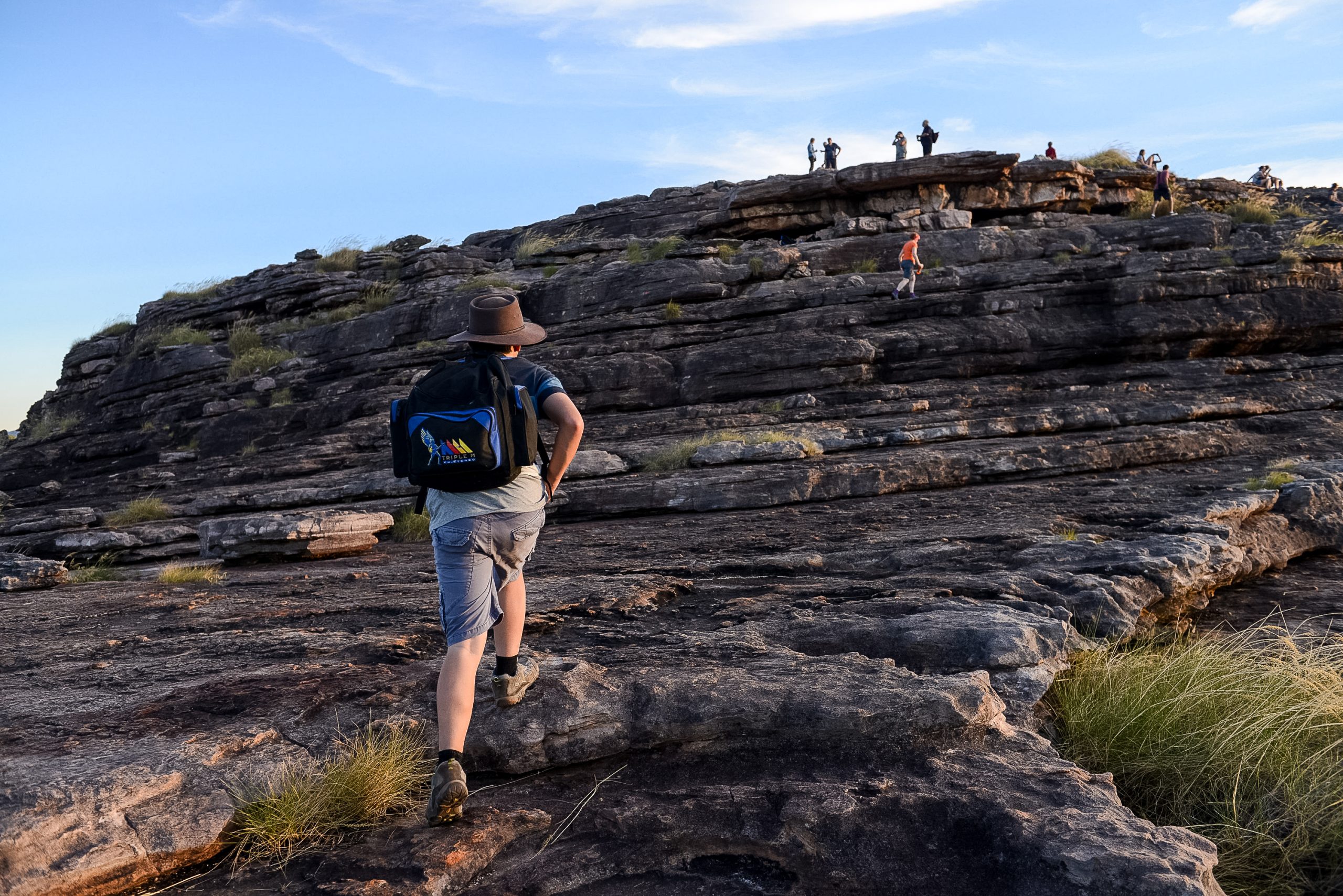 back of a girl on a hike in australia