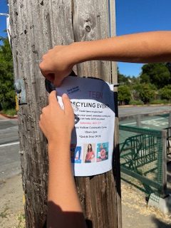 Phoebe Morf organizing a clothing drive.