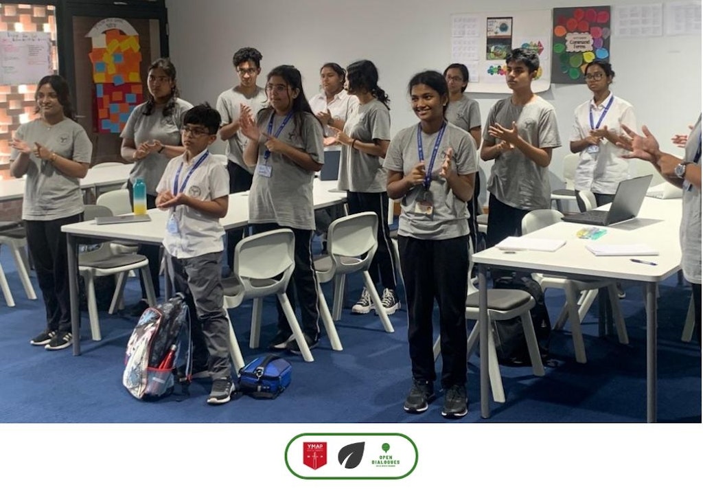 Arun delivering a presentation on water sustainability.