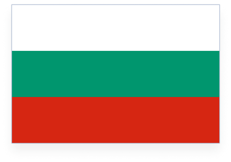 Bulgarian flag featuring horizontal stripes of white, green, and red, representing the country’s national colors.