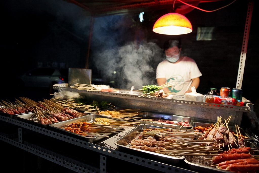 A food stall in Asia.