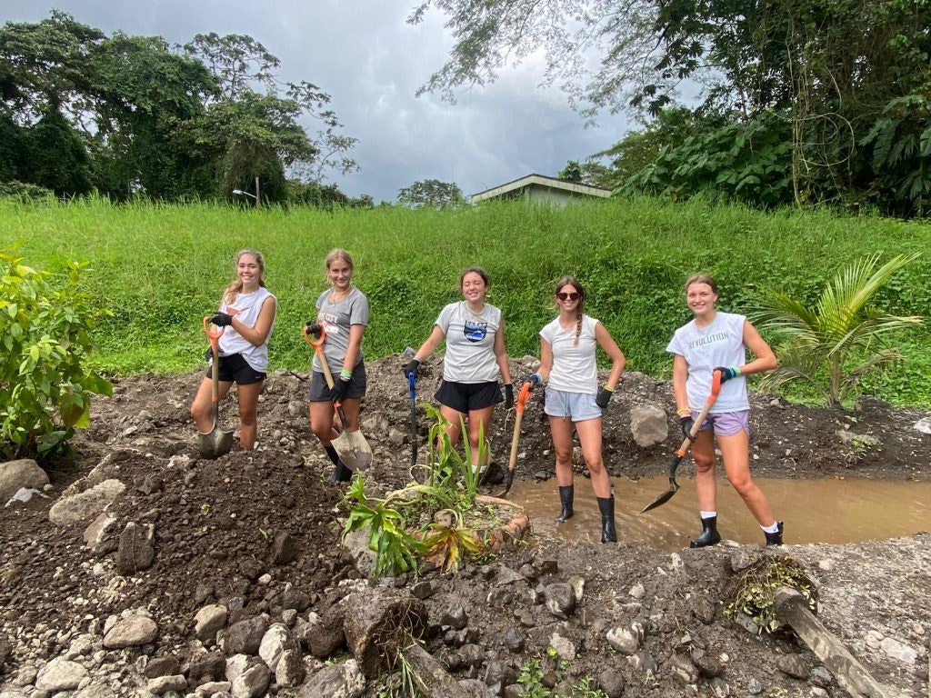 Rustic Pathways students work on an environmental project in Costa Rica.