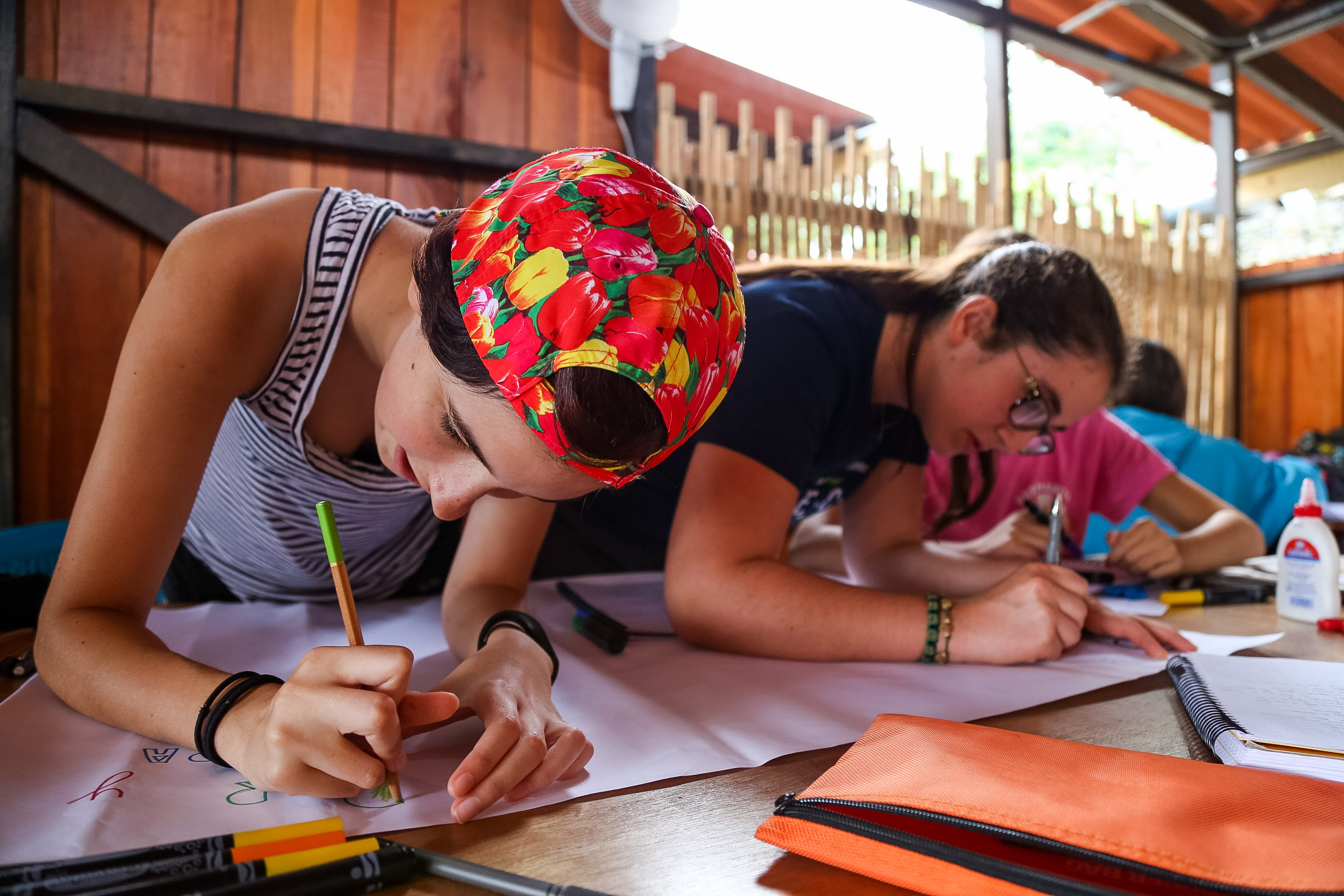 Students participating in a Spanish language program in Costa Rica