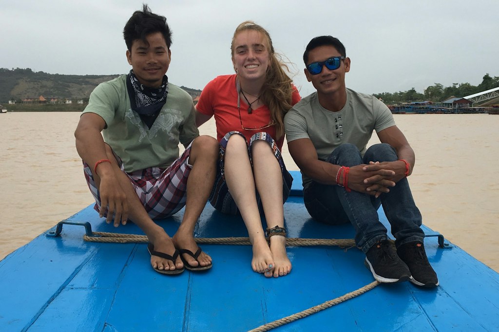 Cate in the floating community of Prek Toal, Cambodia