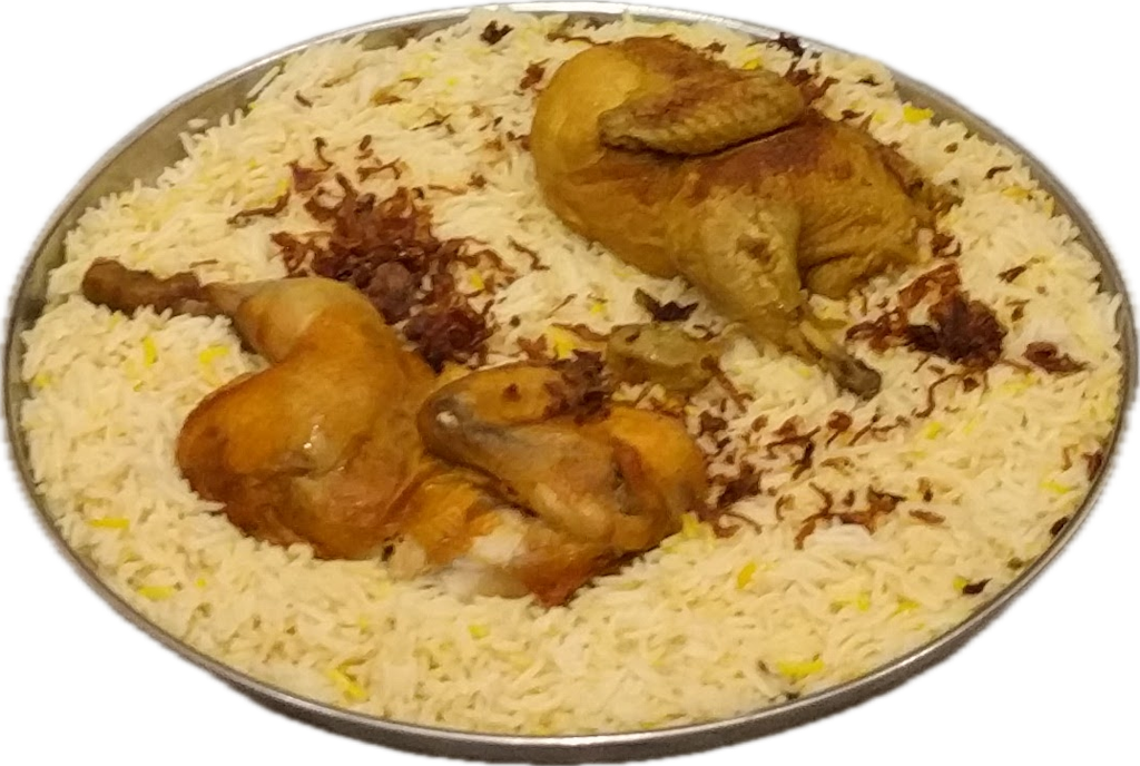 Plate of chicken rice served in a restaurant in the UAE. 