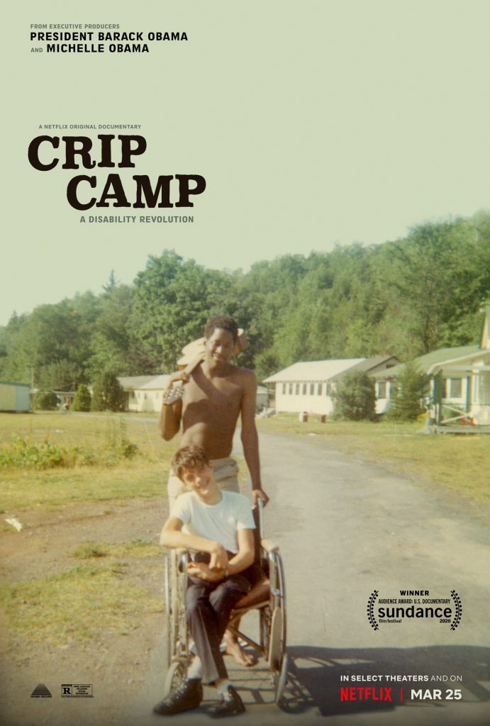 Crip Camp movie poster features two campers along with details about the film.