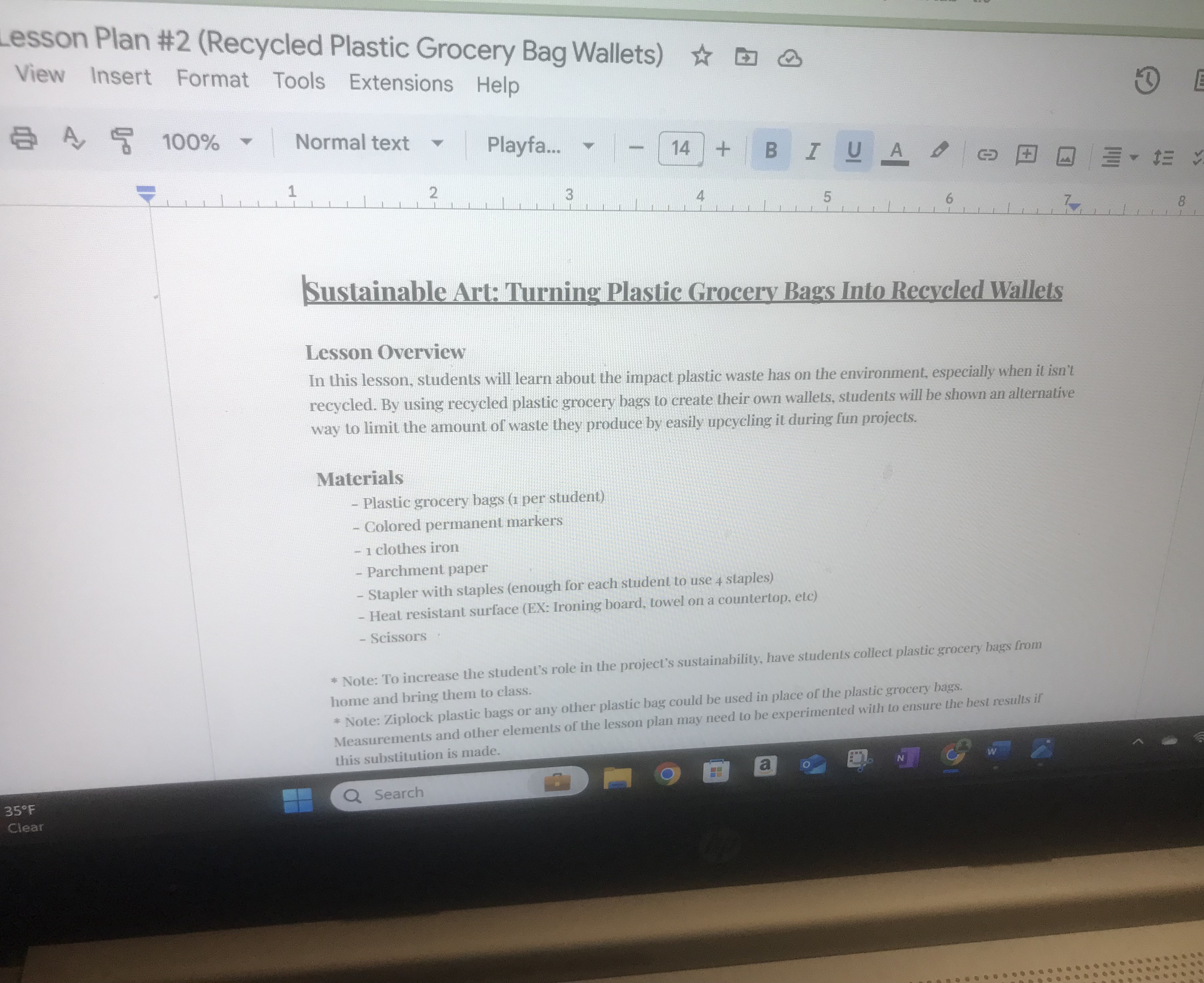 Elizabeth Chaison - The Art of Sustainability: Redefining Recycling in the Art Classroom - Image 1