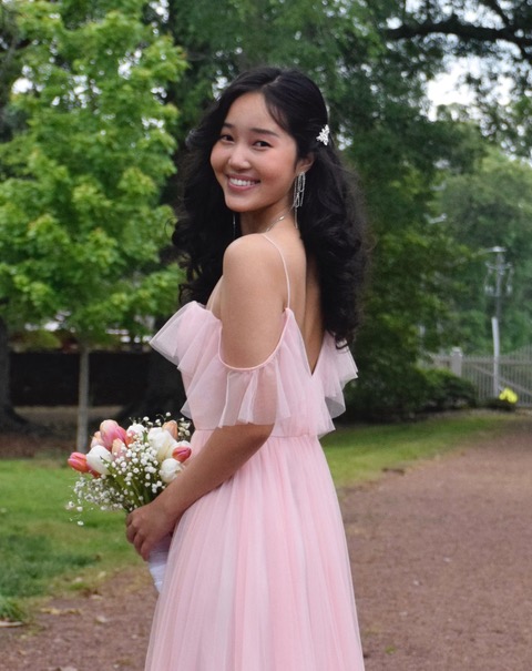 Girl in pink dress
