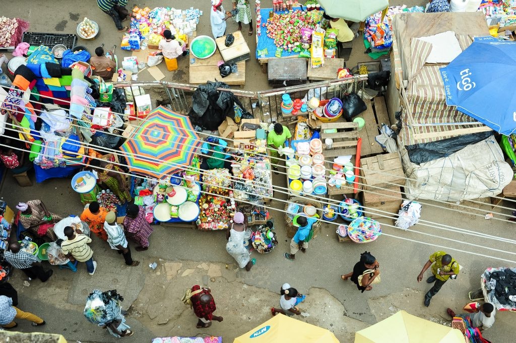 Street market in Ghana.