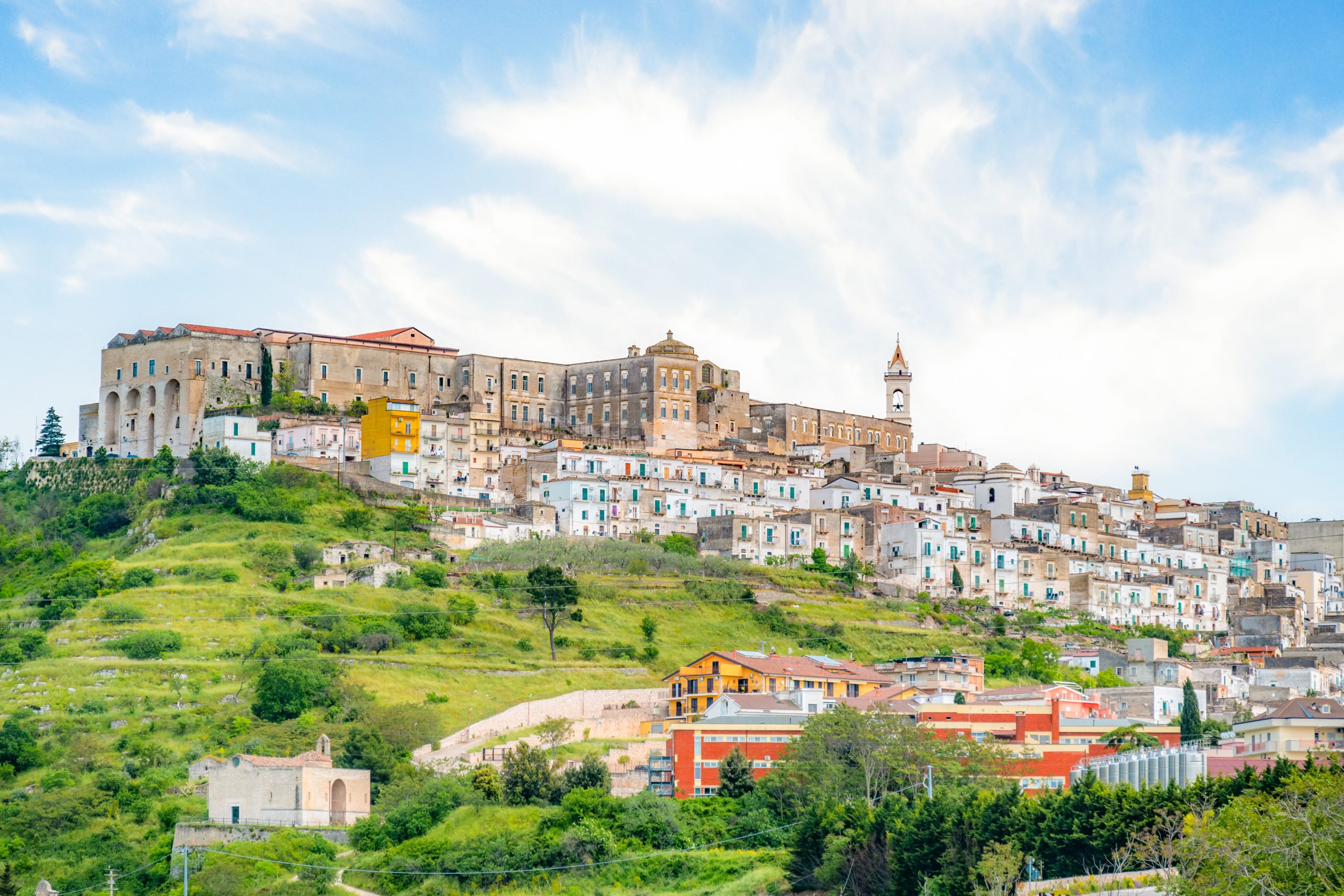 Italian Landscape Tuscany view of Minervino Murge city. Puglia. Italy.