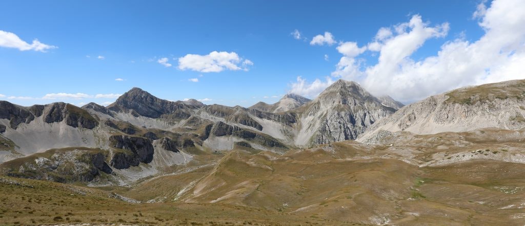apennines mountains called APPENNINI in Italian Language in the Abruzzo Region in the Central Italy on Europe in summer