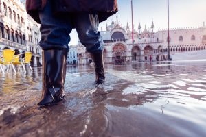 Flooded Venice, Italy
