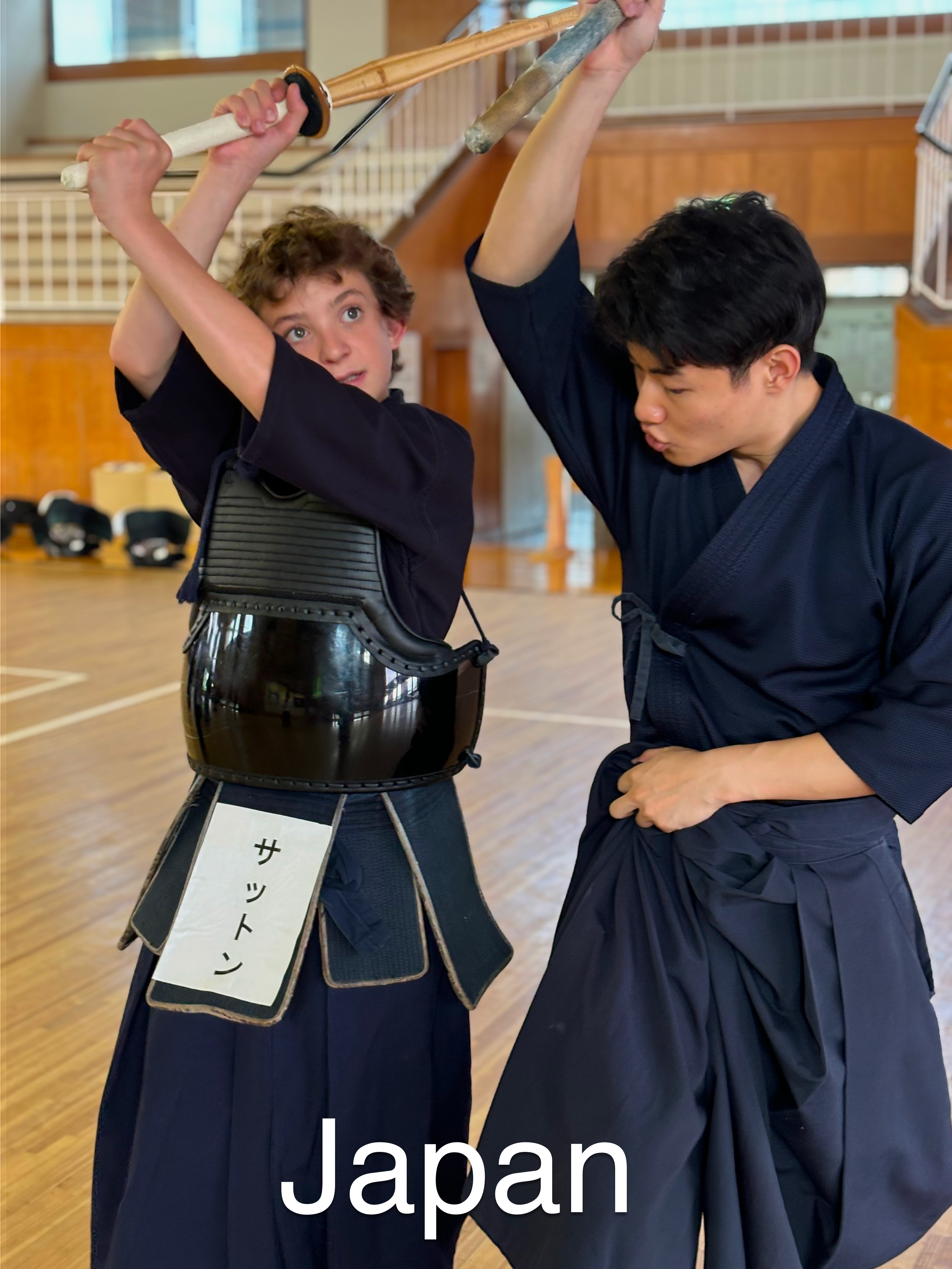 Students participating in kendo training in Kanazawa