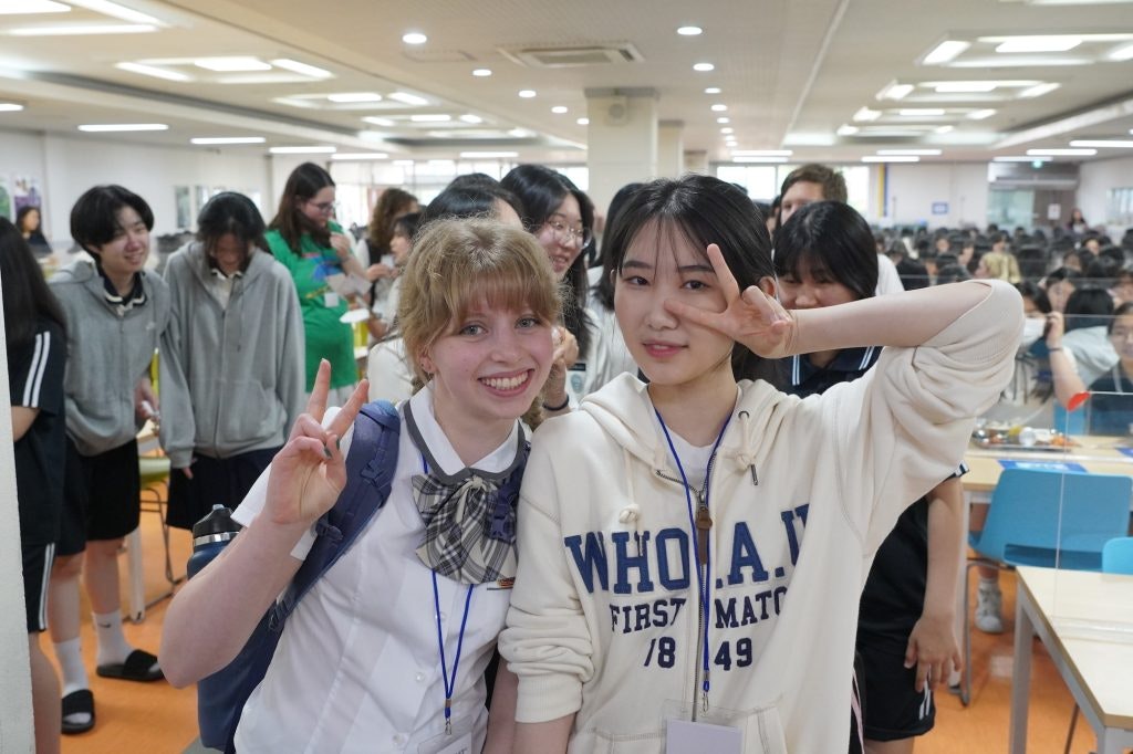 Service learning participants meet students in South Korea