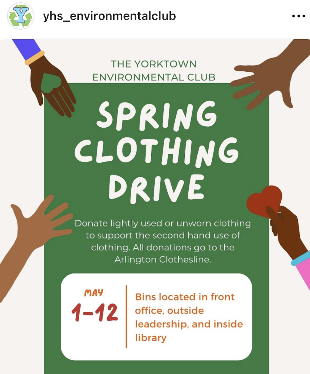 Poster for the spring clothing drive 