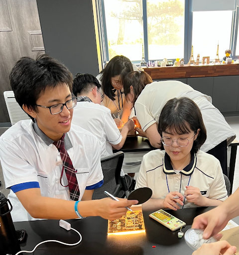 Students exploring educational and cultural sites in South Korea.