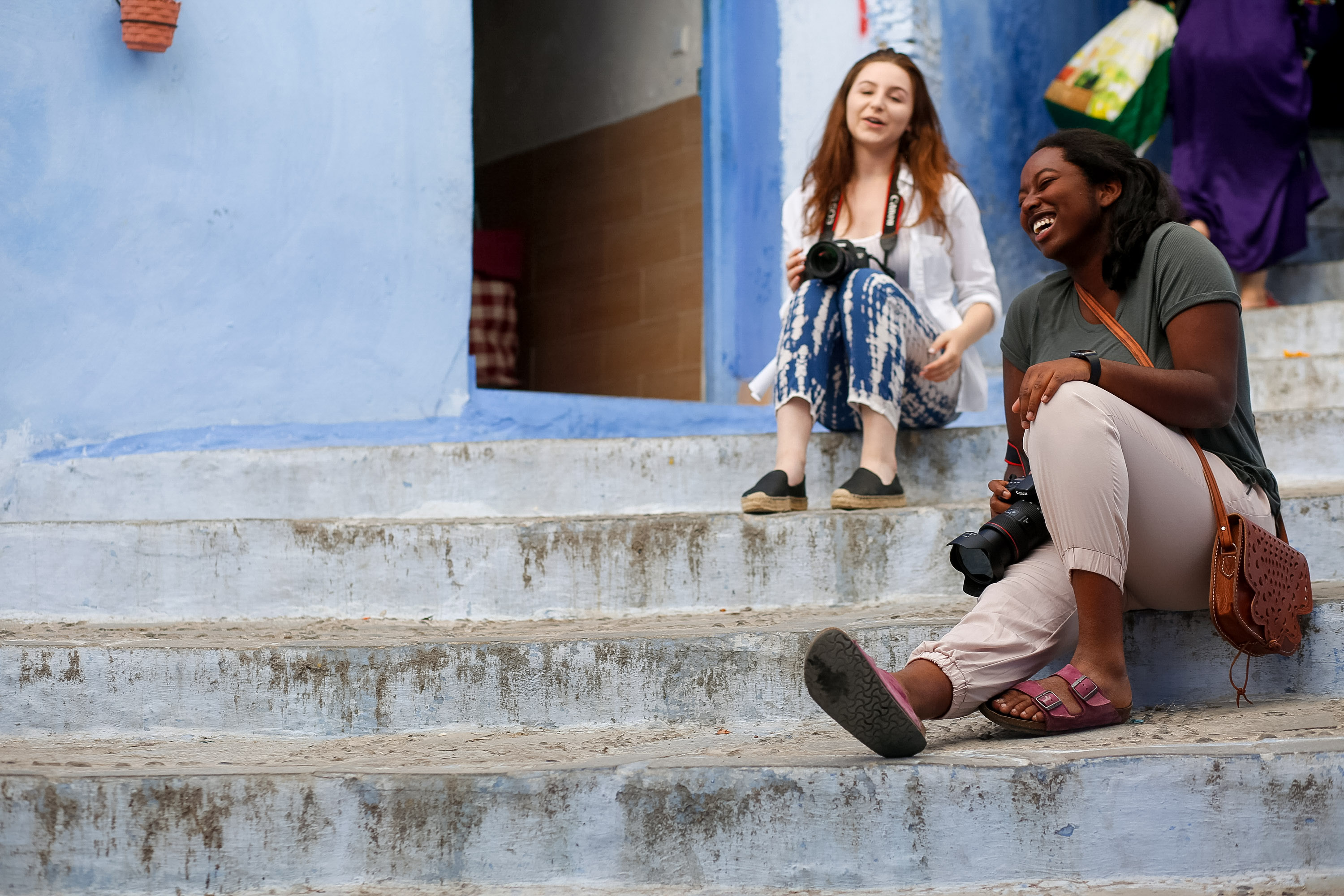 student photographers with Rustic Pathways in Morocco