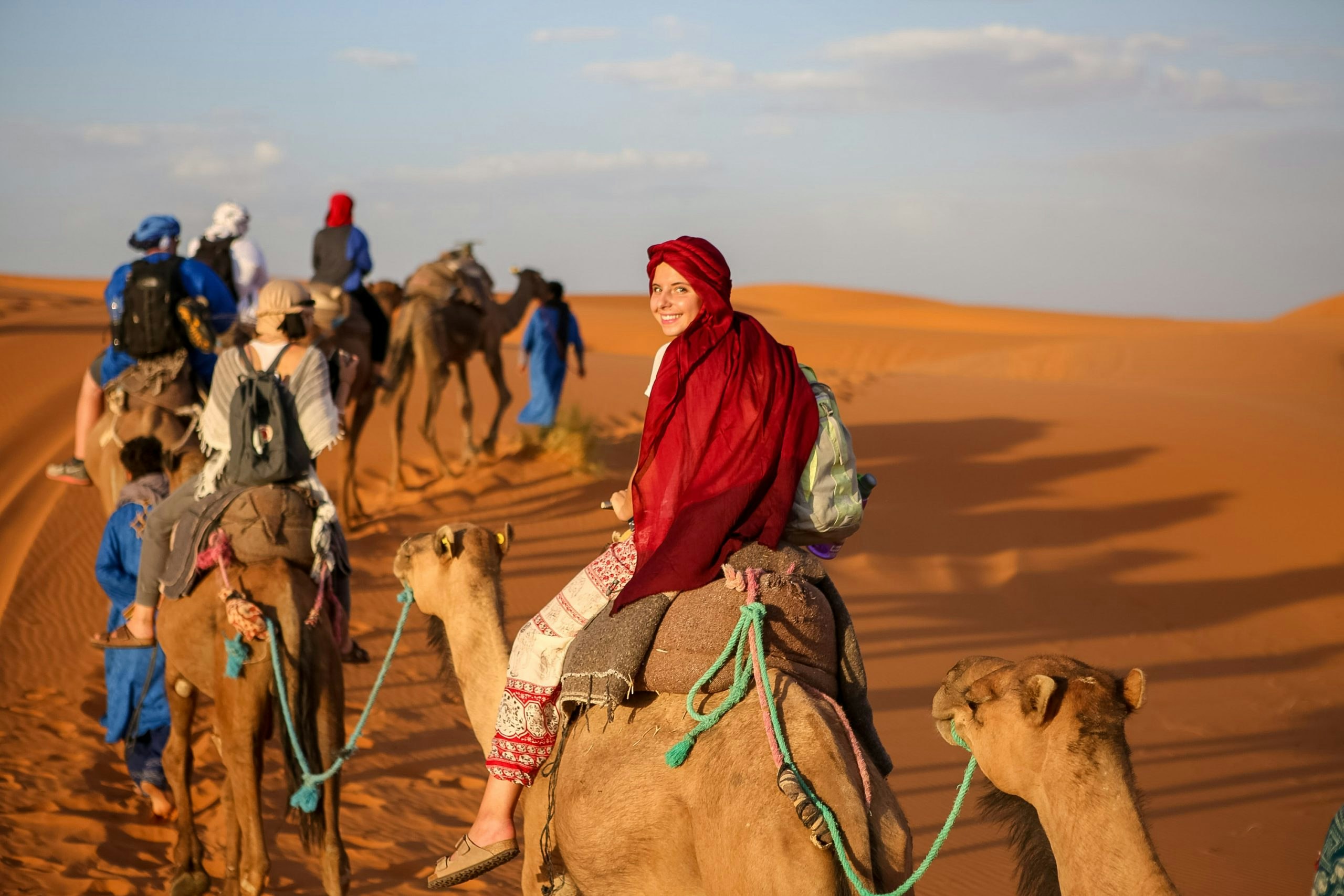 Students enjoying an educational tour with Rustic Pathways in Morocco