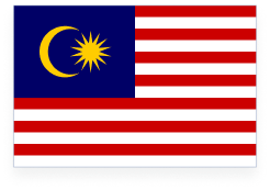 Malaysia Flag in red, white, blue and golden colors.