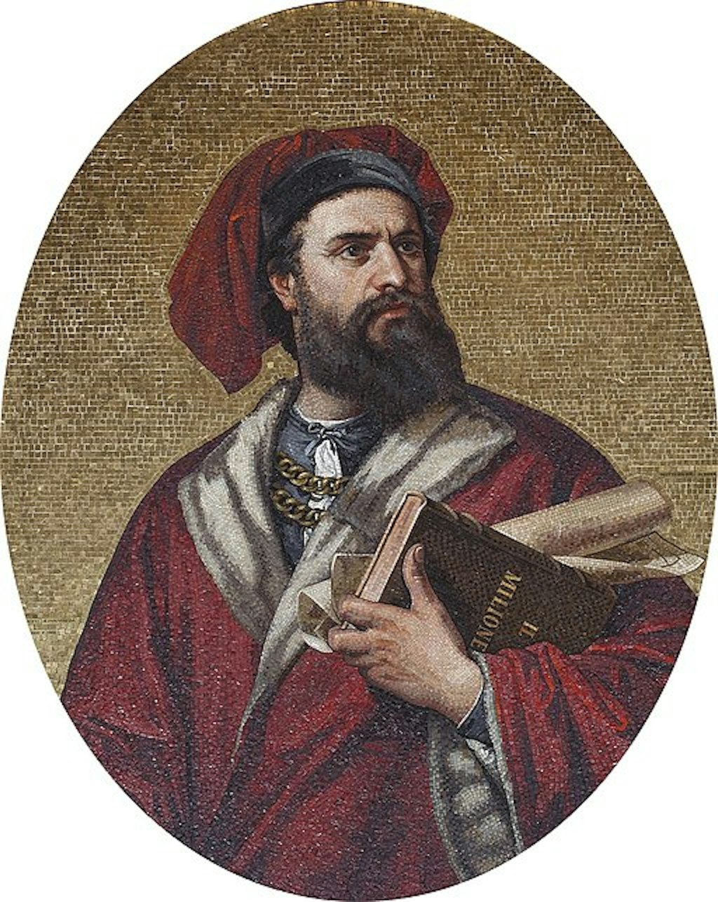Mosaic of Marco Polo, Municipal Palace of Genoa: Palazzo Grimaldi Doria-Tursi