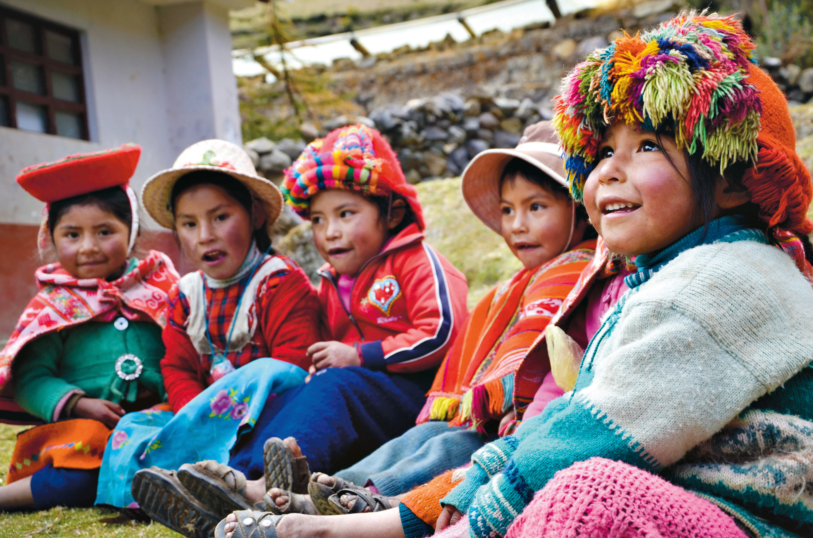young girls in Peru's Sacred Valley
