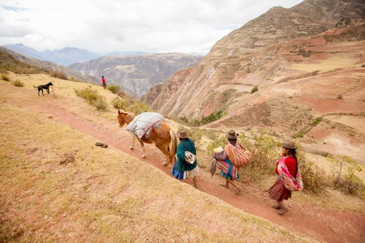 Students in the Andes on a service program for teens in Peru