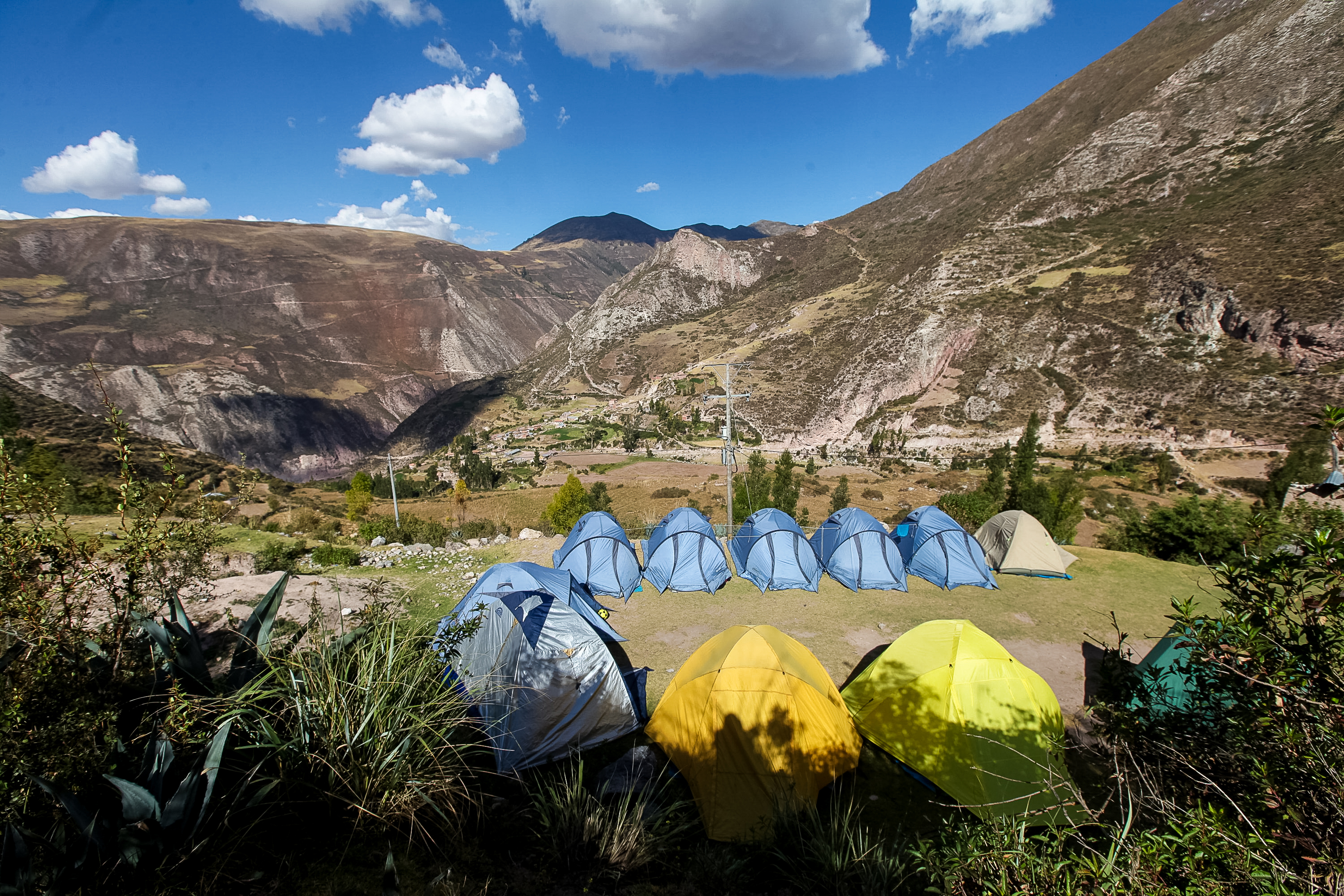 Campsite in the mountains of the Sacred Valley