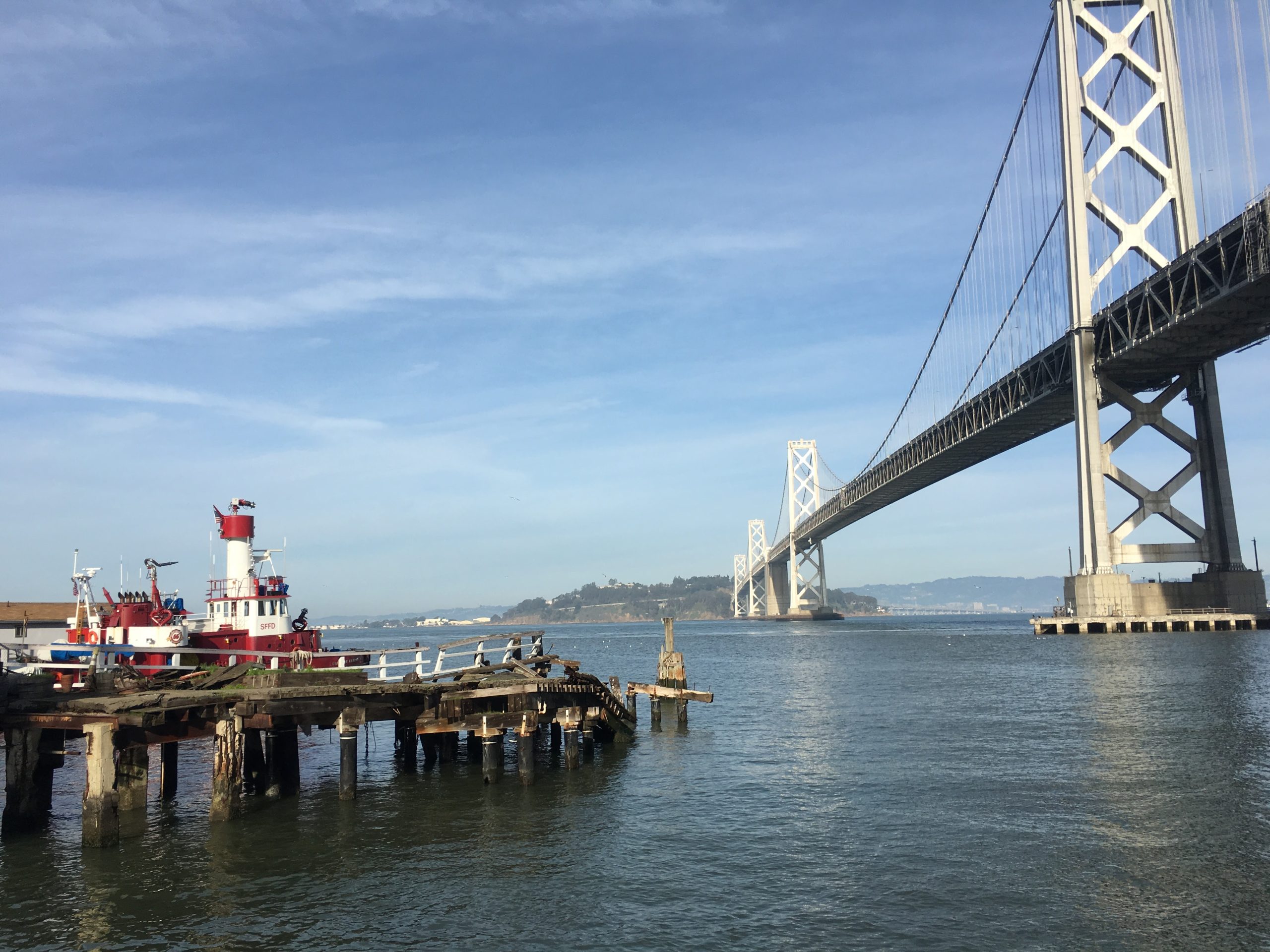 San Francisco’s working waterfront and the Bay Bridge.