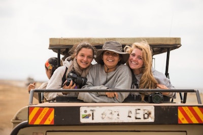 Volunteer in Africa students on safari during a wildlife conservation volunteer abroad trip to Tanzania