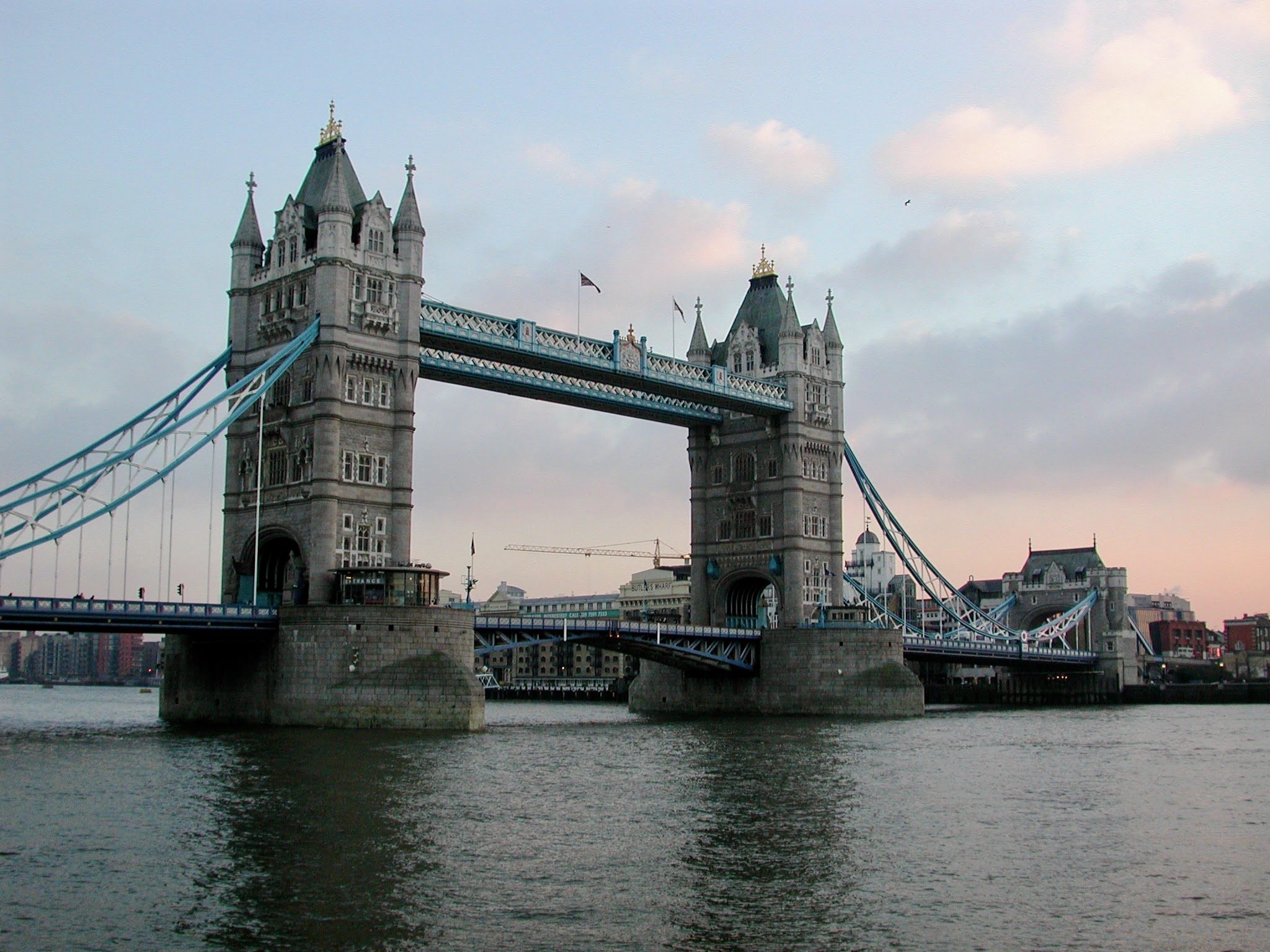 Tower Bridge over the Thames at dusk