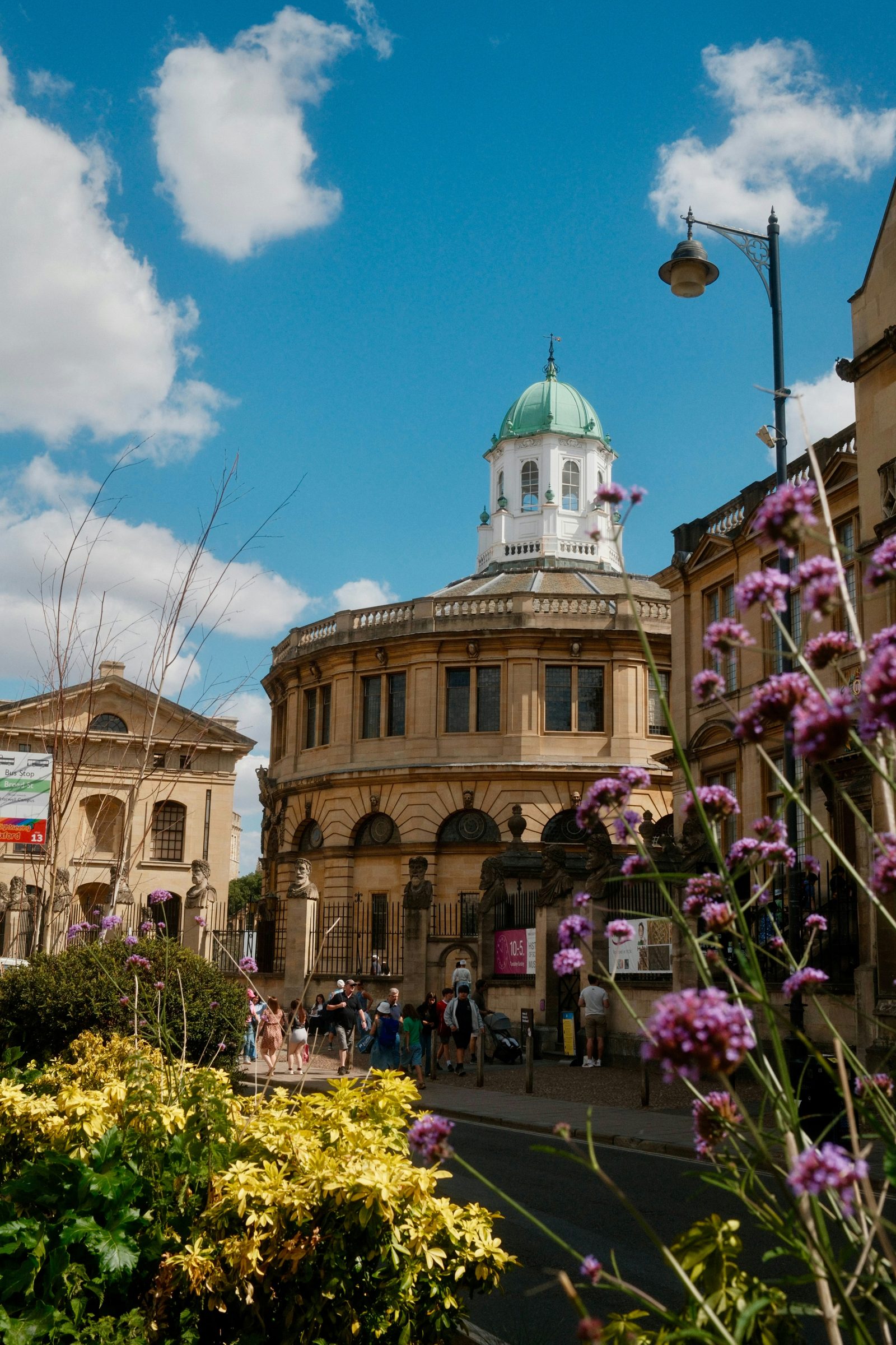 The Sheldonian Theatre in Oxford, its cupola above the street