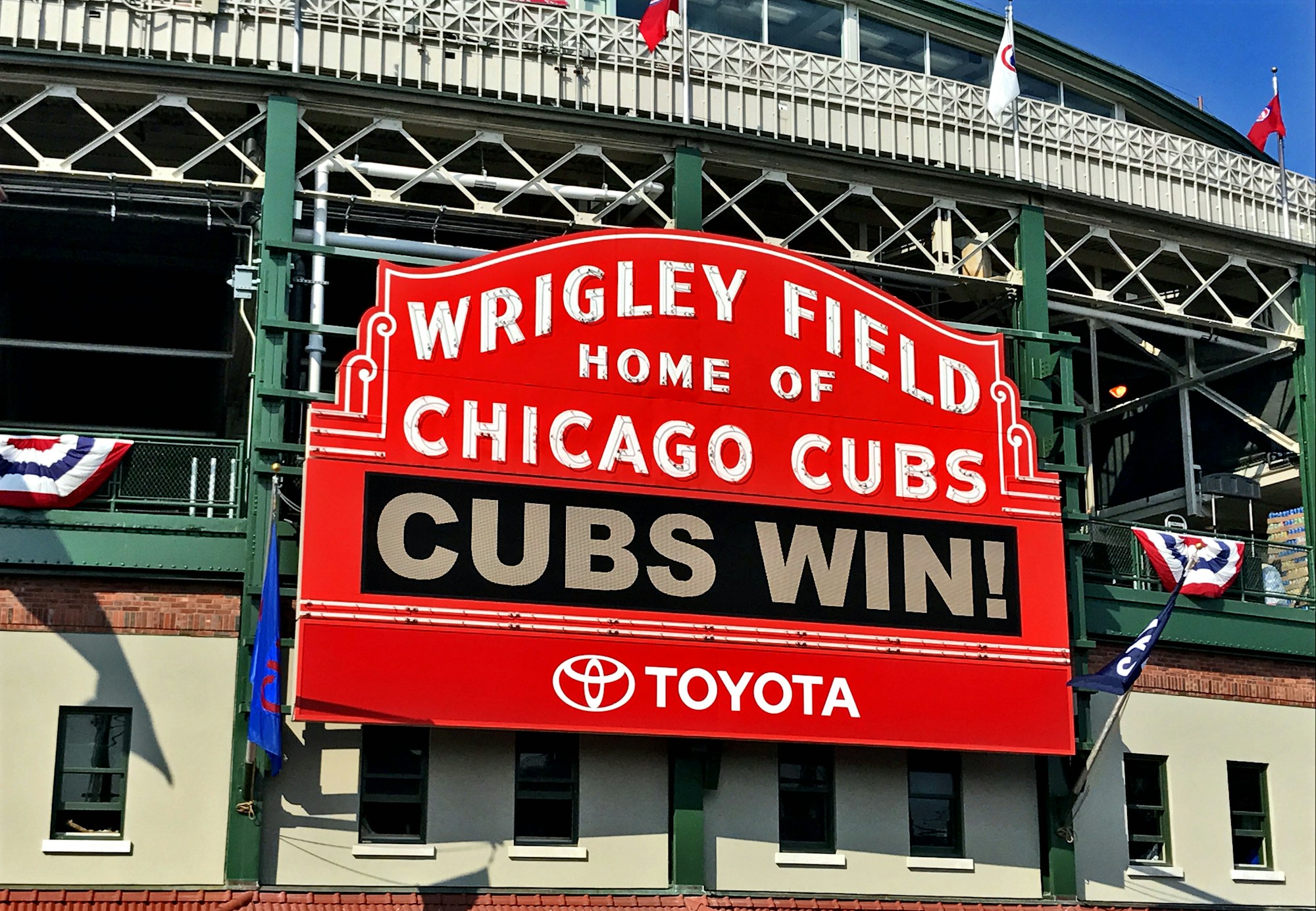 The Wrigley Field marquee on Clark Street, Chicago.