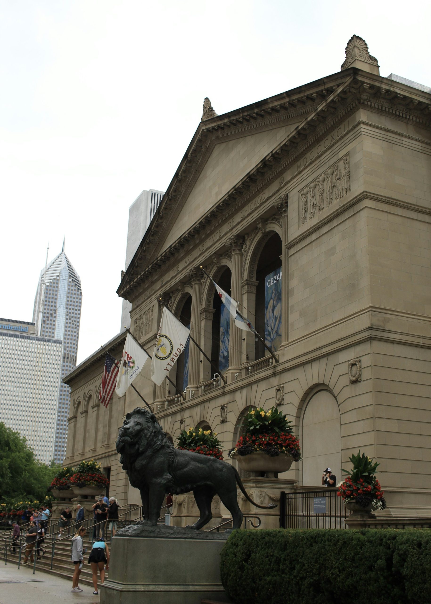 The bronze lion outside the Art Institute of Chicago on Michigan Avenue.
