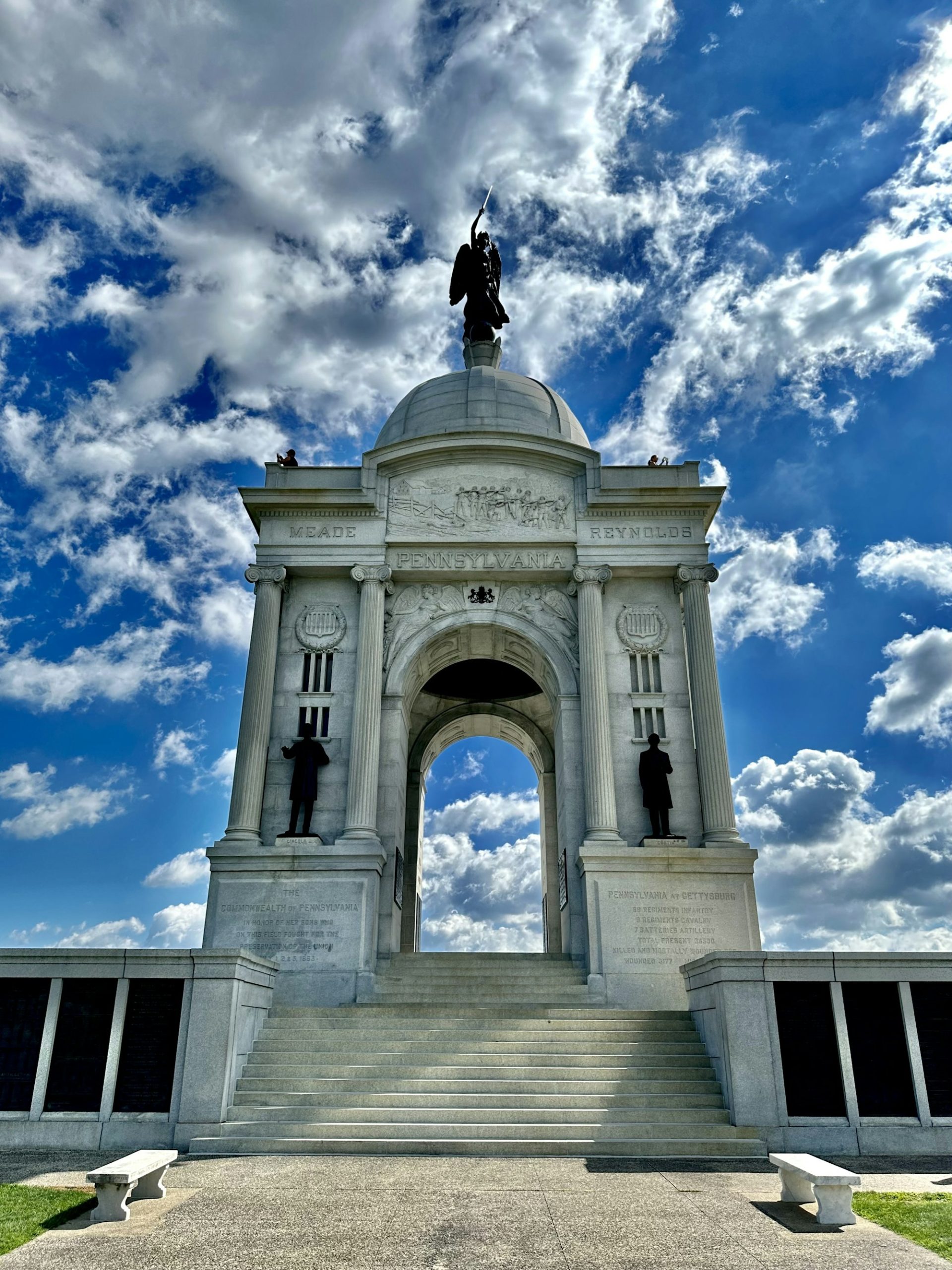 The Pennsylvania Memorial on the Gettysburg battlefield.
