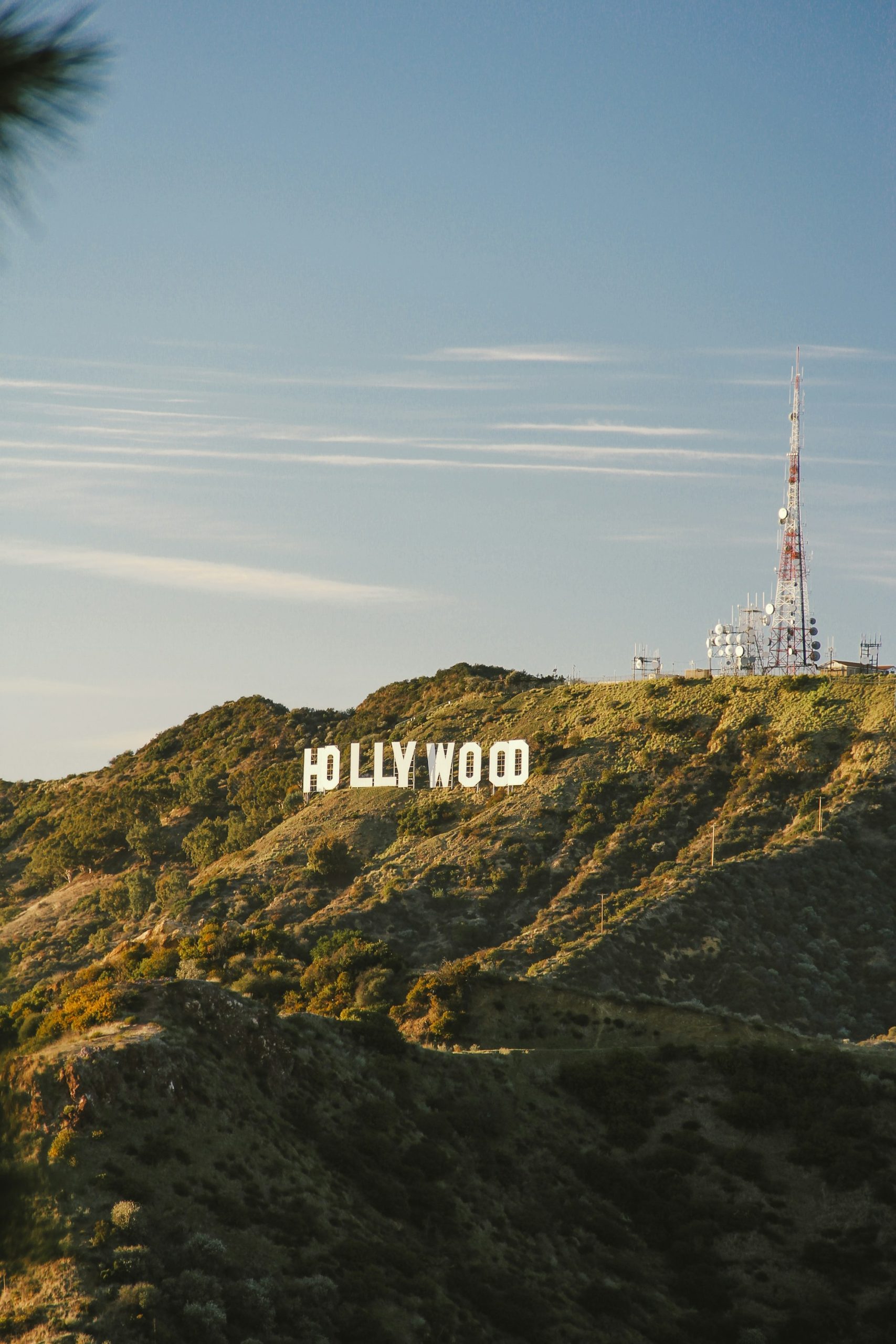 The Hollywood Sign on the hillside above Los Angeles.