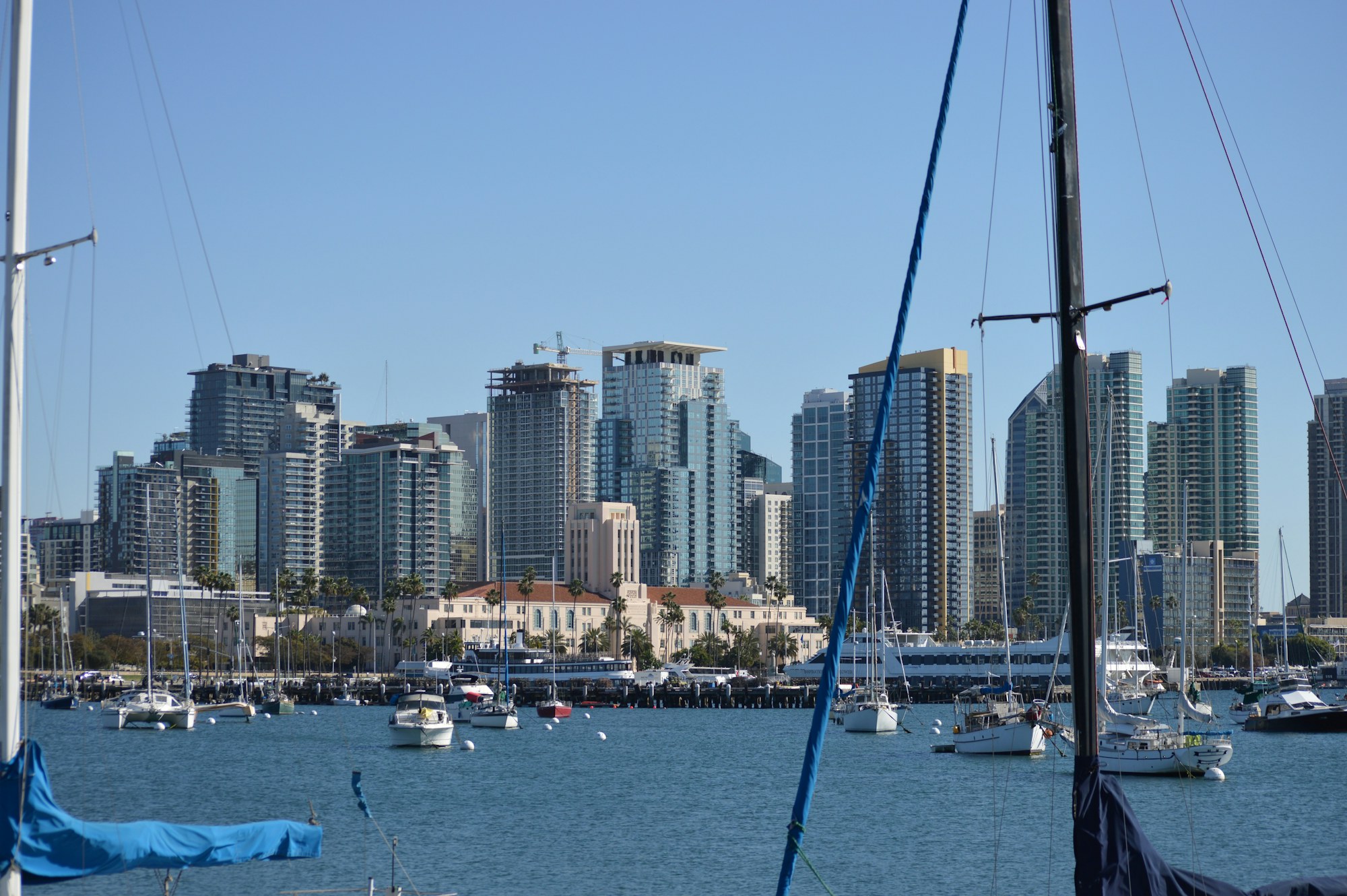 San Diego’s downtown skyline and working harbor.