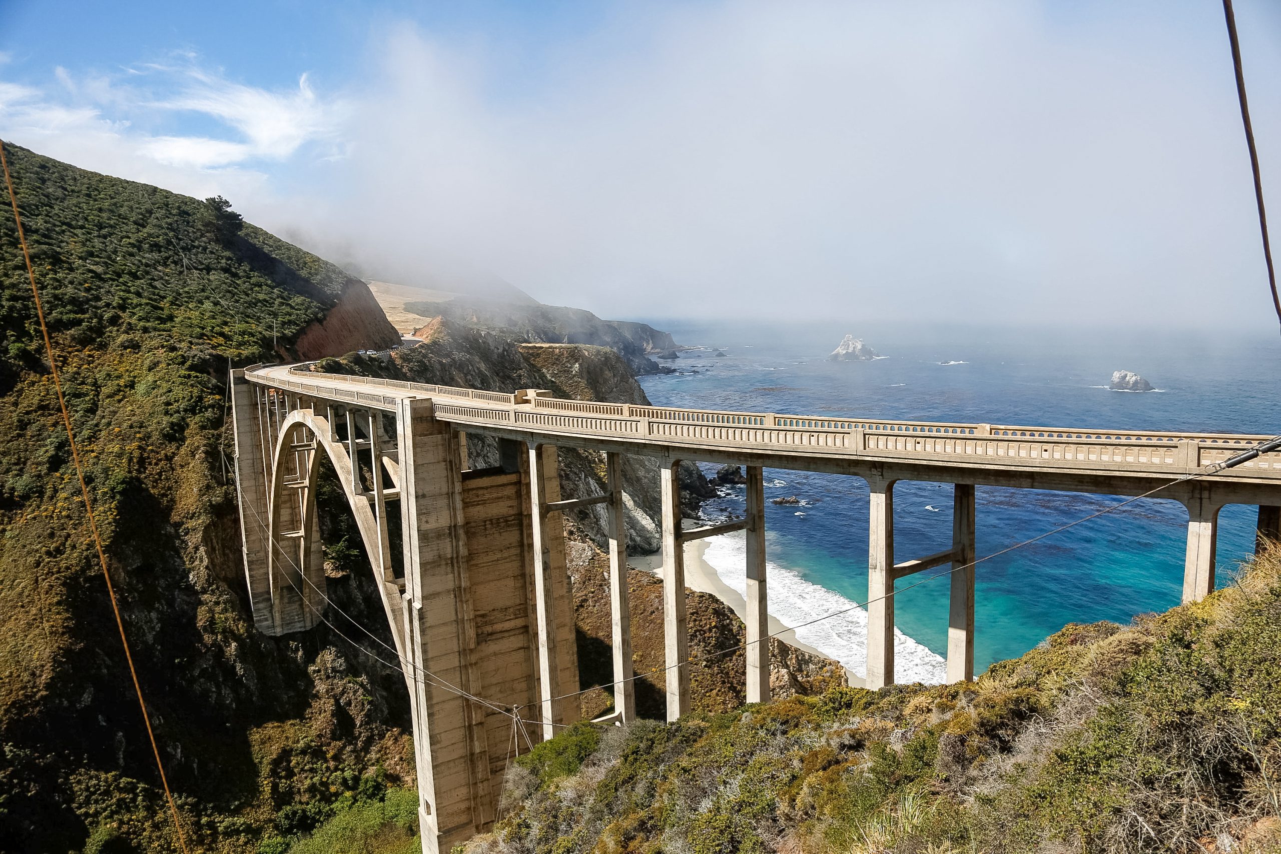 Bixby Creek Bridge above the Pacific coast in Big Sur, south of Monterey.
