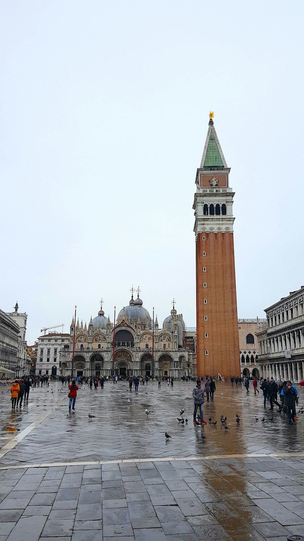A shot of St. Mark's Square in rainy weather.