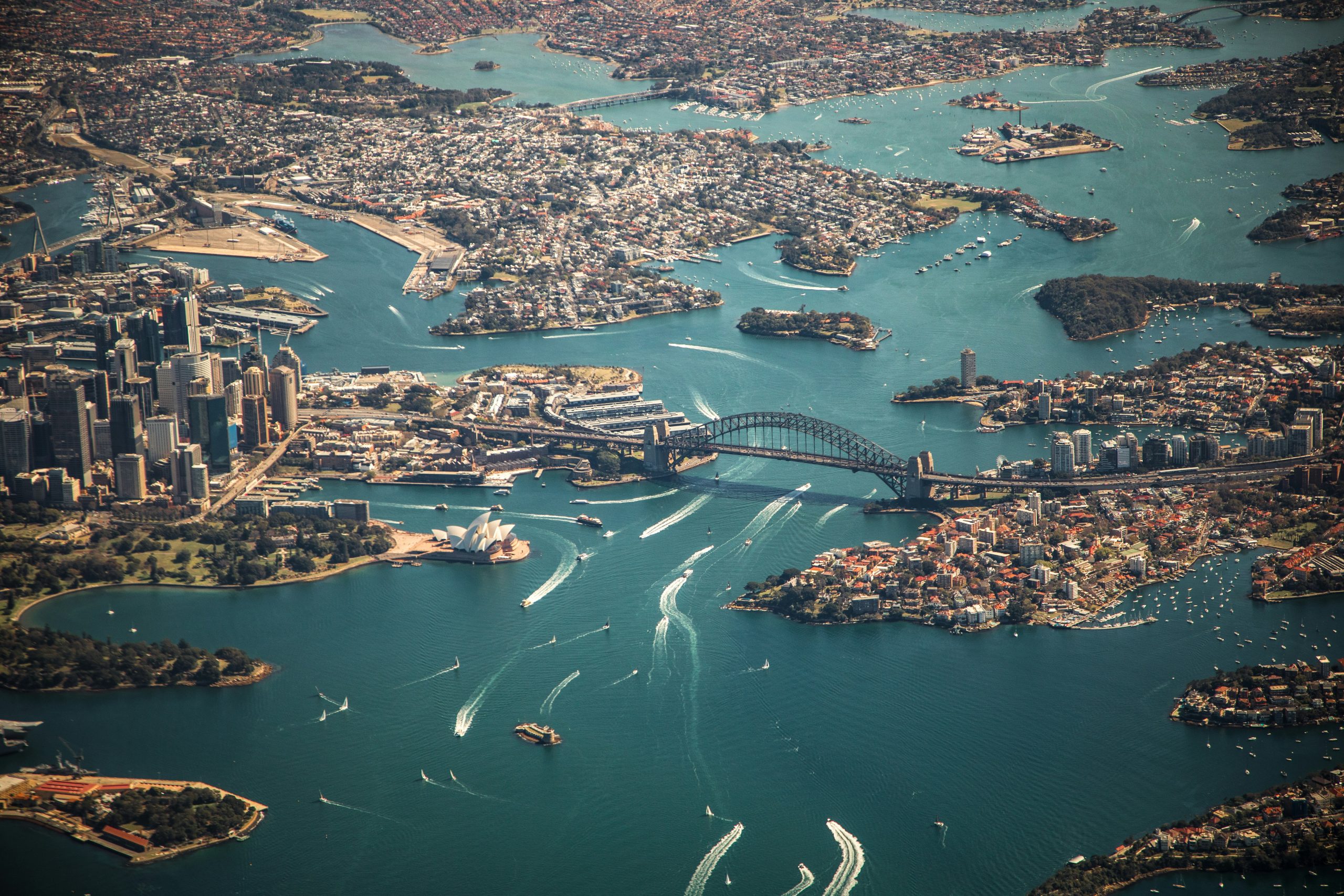 Aerial picture of Sydney, Australia.