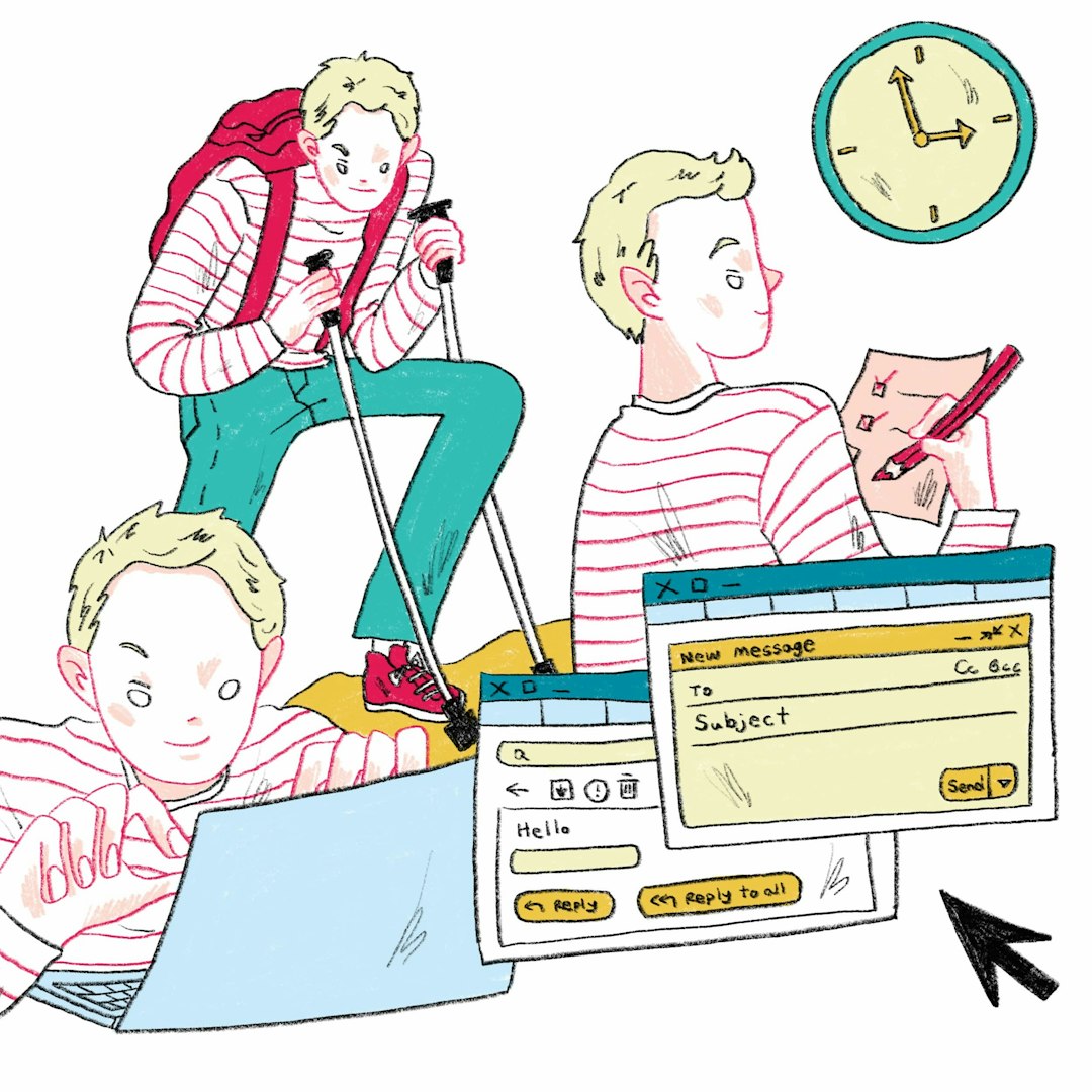 Hand-drawn illustration showing life skills gained during a gap year, such as confidence, resilience, budgeting, and communication, square format