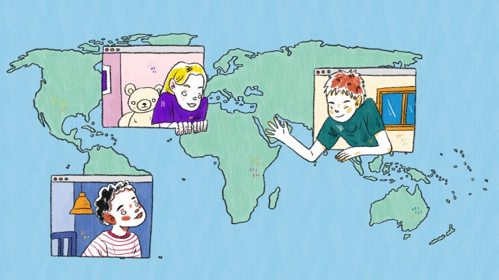 Students from around the world engaging in discussion to share observations of climate change and gain global perspective.