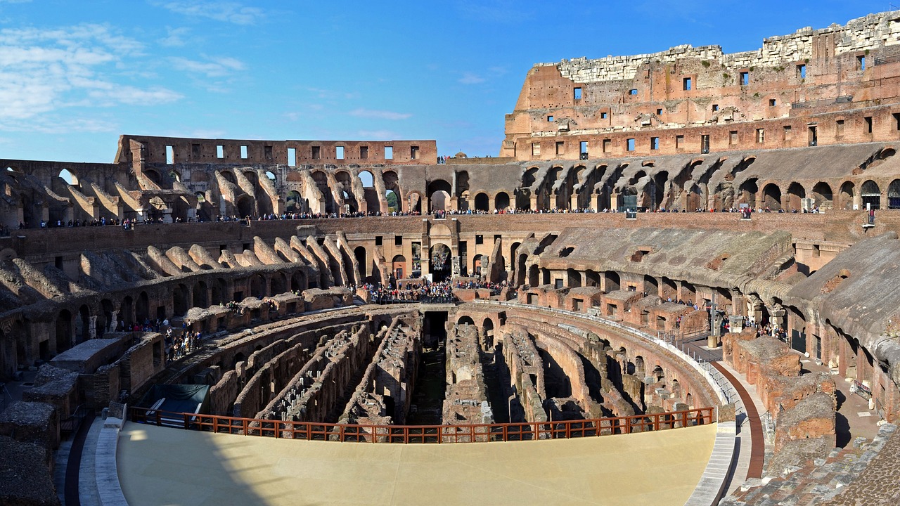 Interior view of the Colosseum in Rome