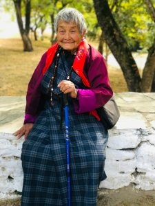 Smiling old lady in Bhutan