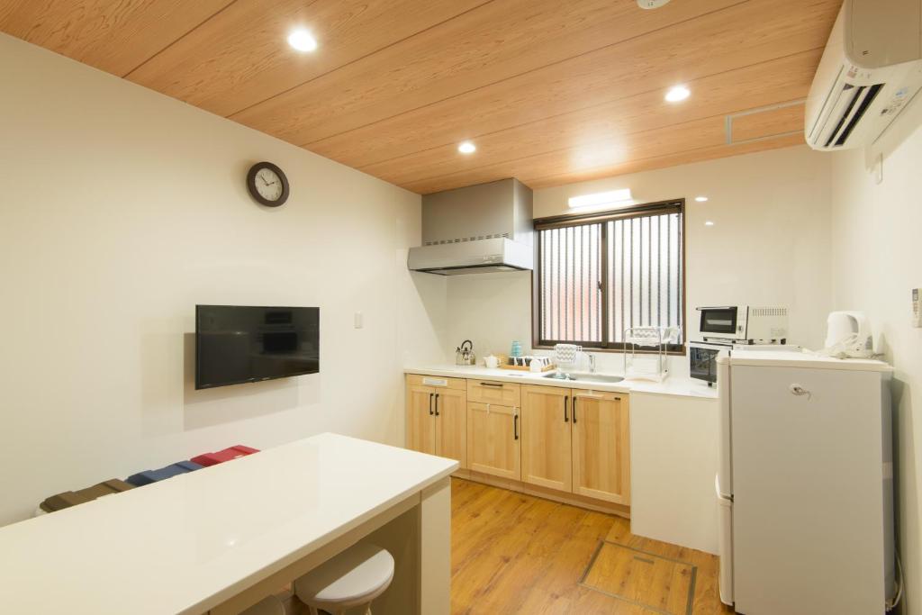 Kitchen at the guesthouse in Kanazawa