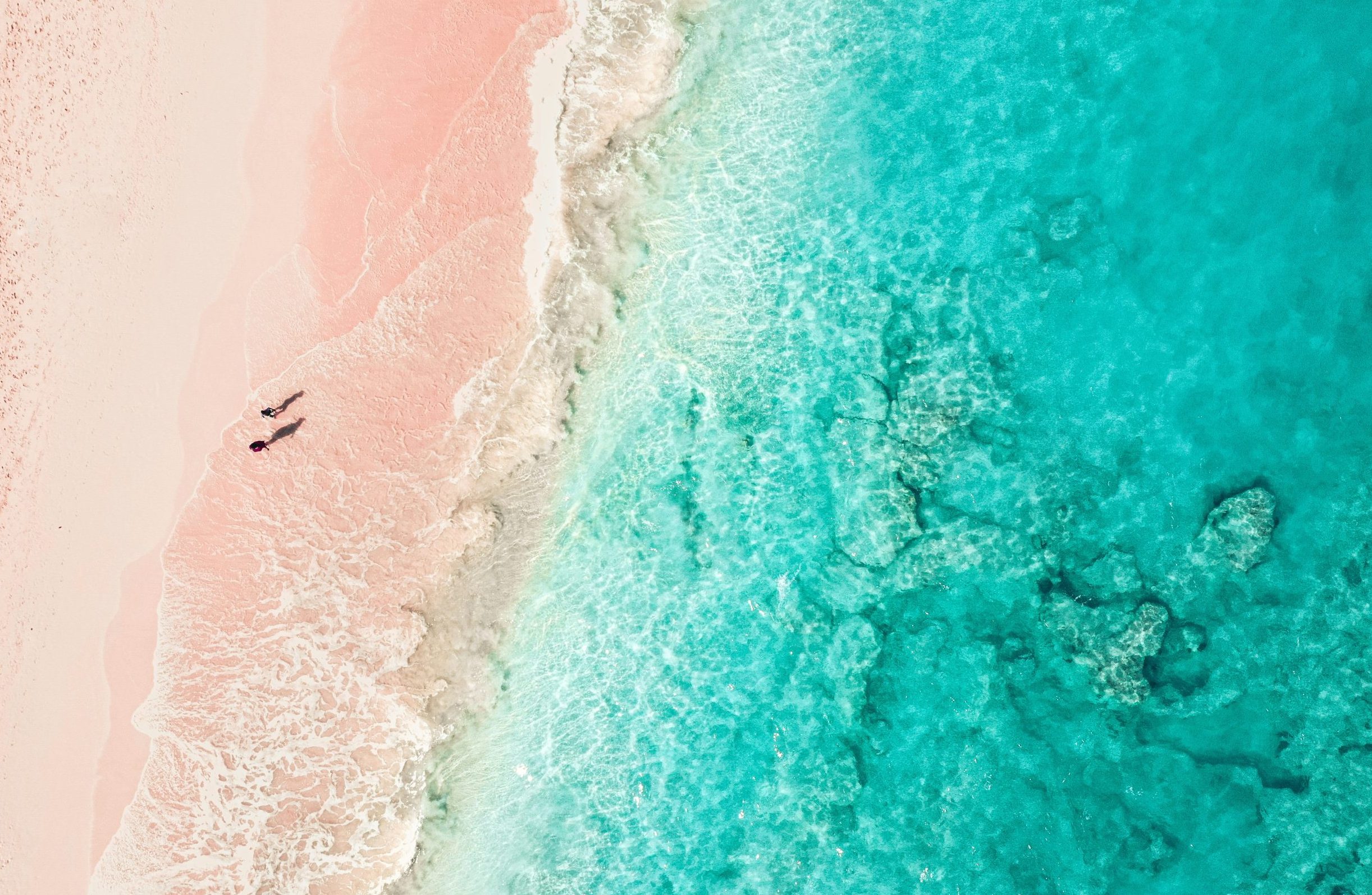 An aerial view of one of Bermuda's pink sand beaches. Learn more fun facts about Bermuda.