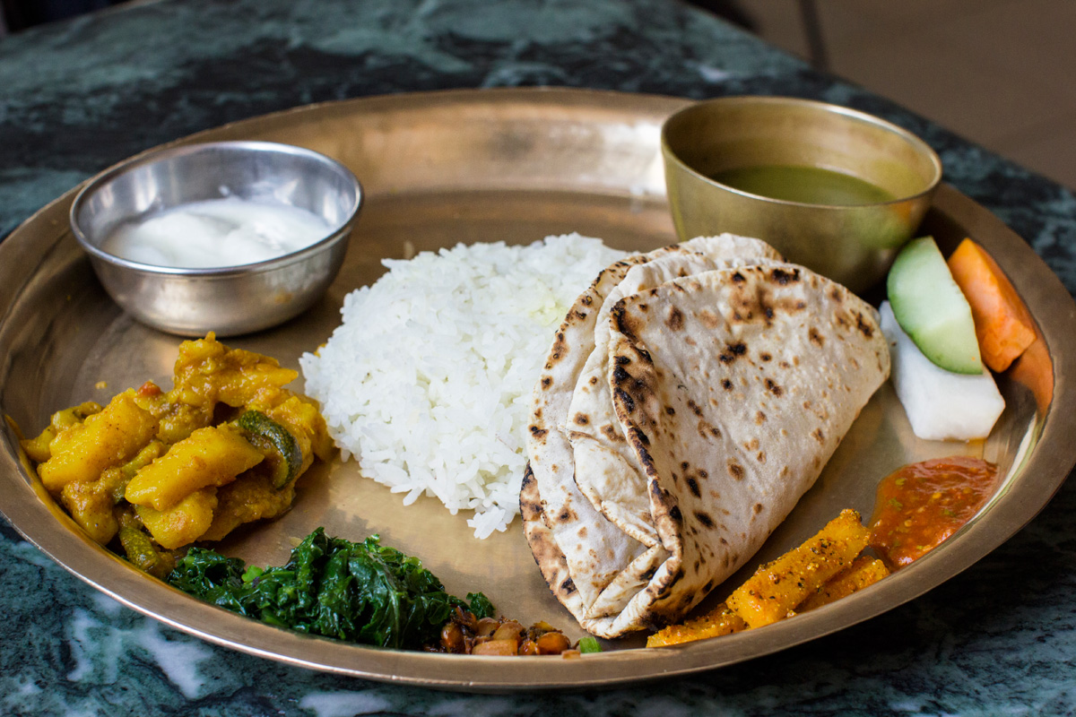 Nepalese food on a plate
