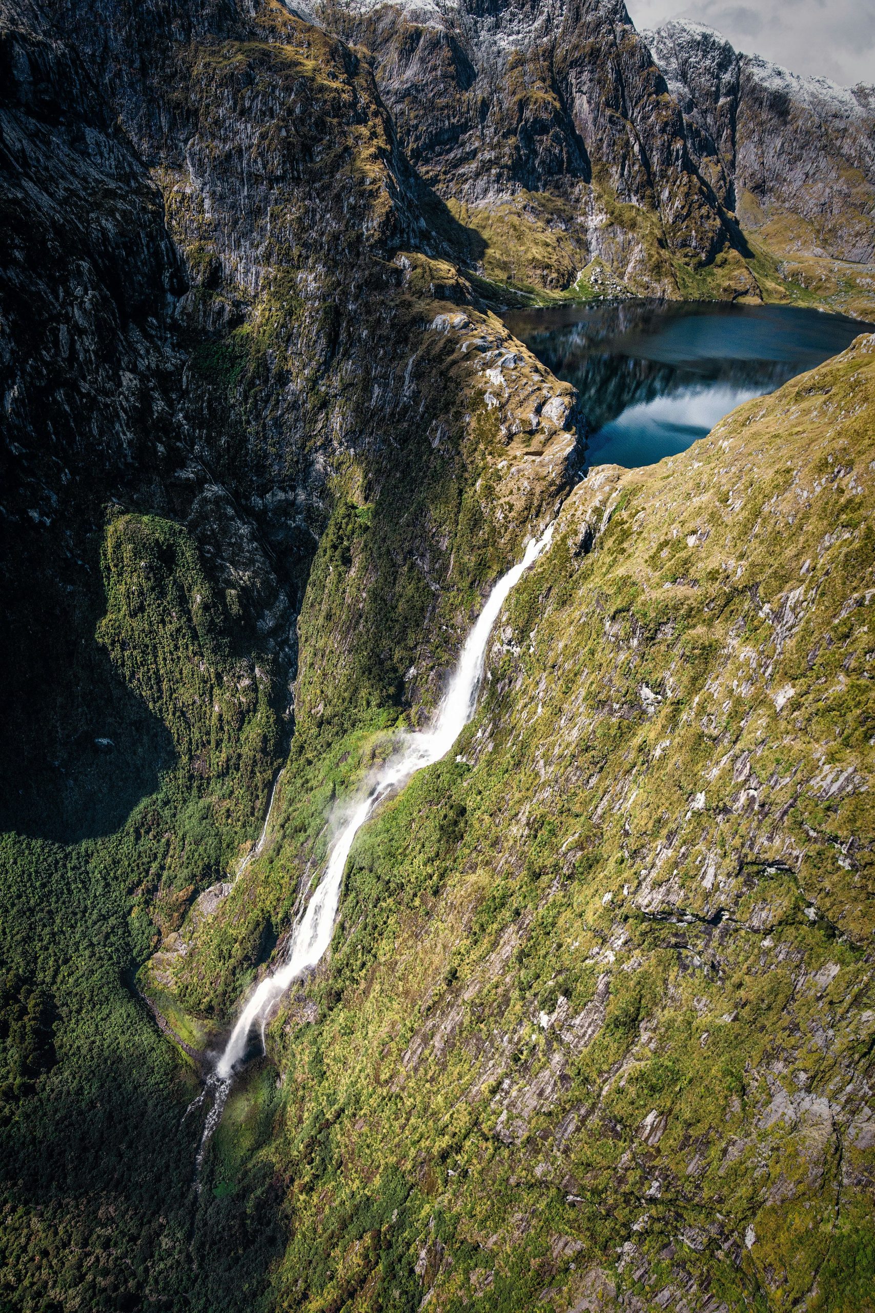 Picture of waterfall in New Zealand.