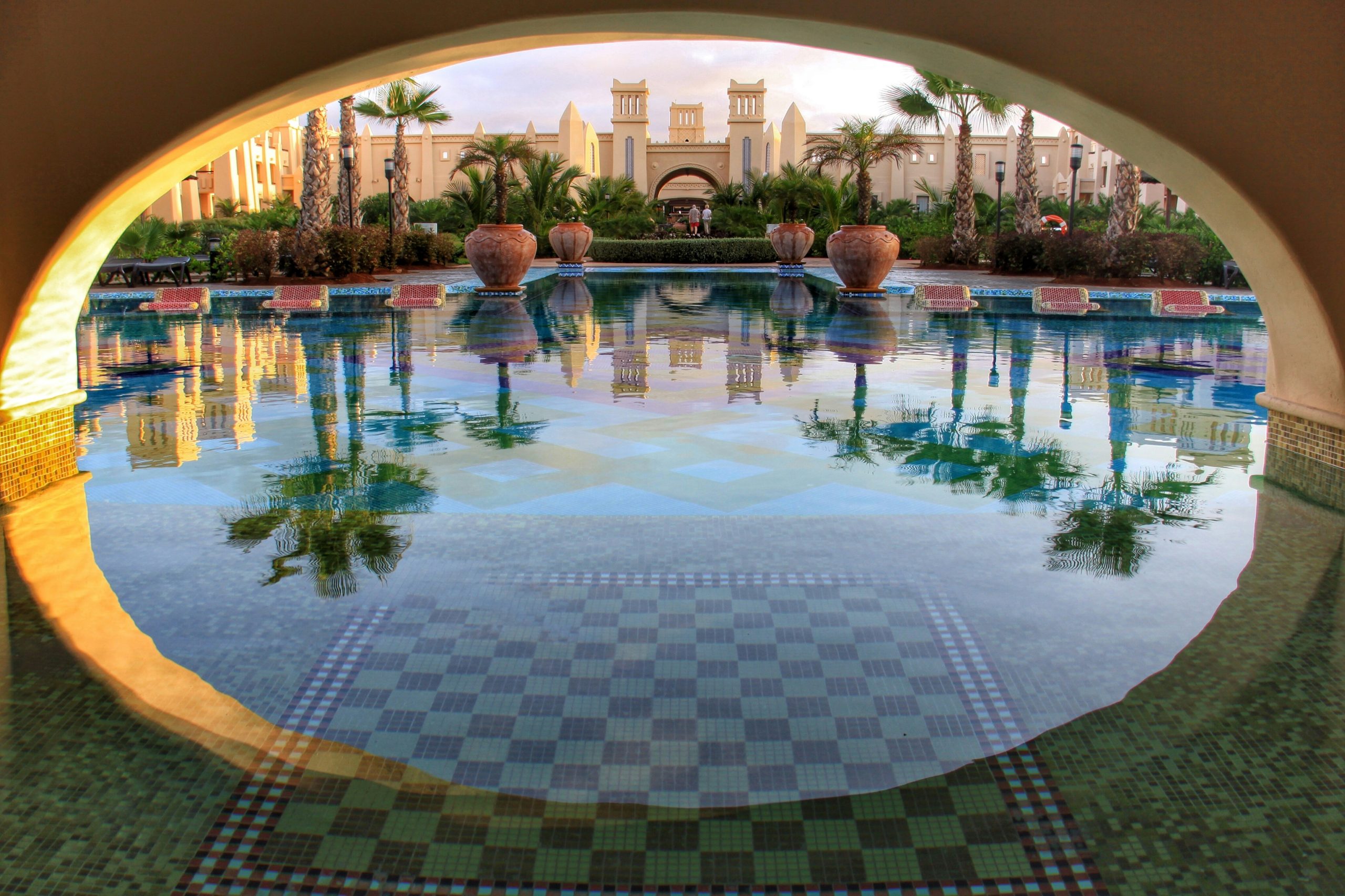 Rui Tourag Hotel in Boa Vista, Cape Verde surrounded by palm trees